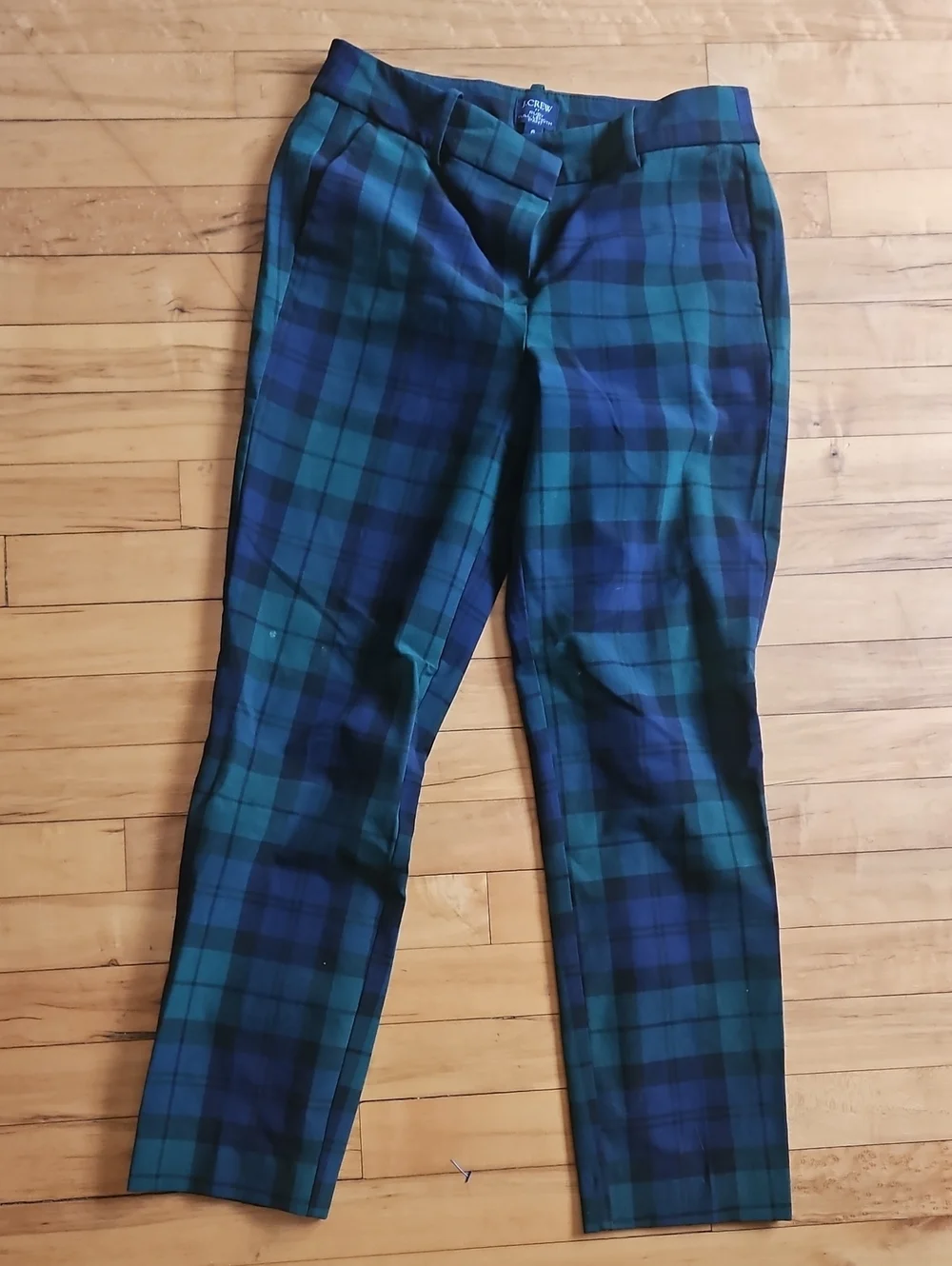 J. Crew Green & Navy Tartan Chinos